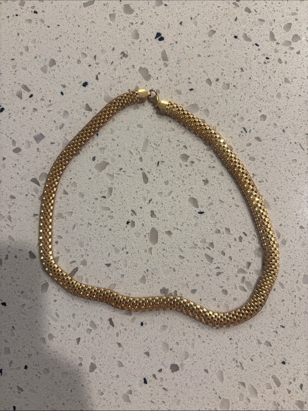 Gold Mesh Collar Necklace - unisex Jewelry